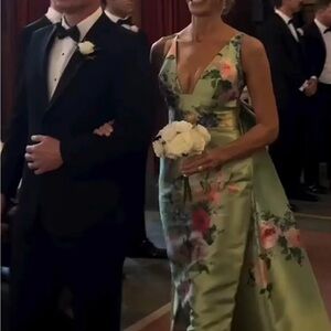 Floral Green Evening Gown